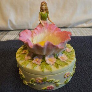 Dezine Hand Painted Fairy Trinket Box